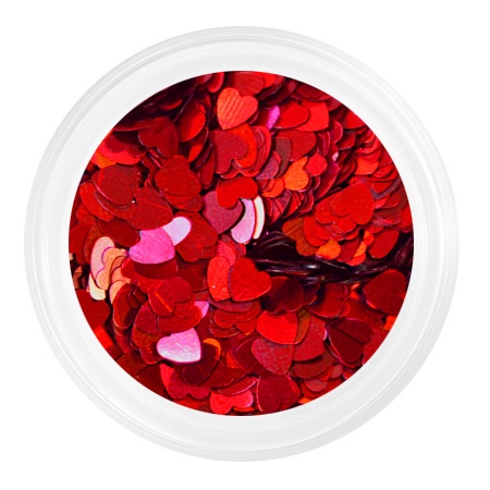 Камифубуки Сердечки мерцающие №К62 (рубиново-красные) 5гр / PATRISA NAIL