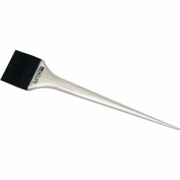 Кисть-лопатка д/окрашивания корней, силиконовая, черная с белой ручкой, узкая 44мм