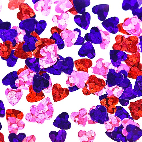 Камифубуки К94 "Сердечки микс" розовый, красный, фиолетовый голография 5гр / PATRISA NAIL