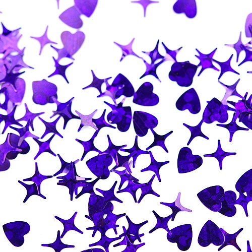 Камифубуки К104 "Сердце и звезды" микс фиолетовый голография 5гр / PATRISA NAIL