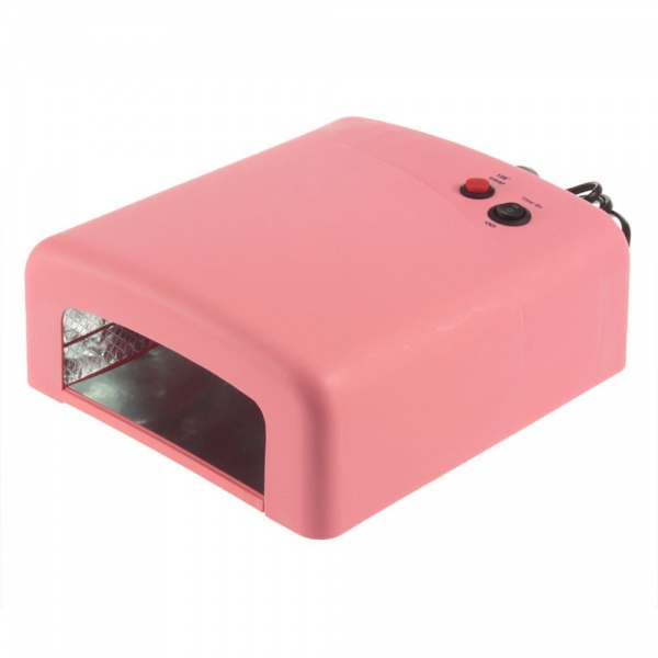 УФ лампа 36Вт с таймером - розовая