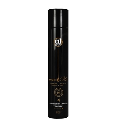 Сухой супер-лак для волос экстрасильной фиксации №4 без запаха (Черный) 400мл / CD 5 Magic Oils