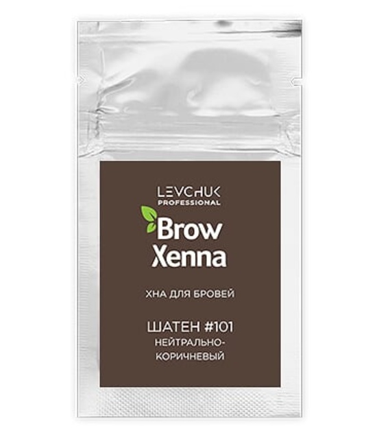 Хна для бровей BrowXenna Шатен #101, нейтрально-коричневый, (саше-рефилл), 6гр