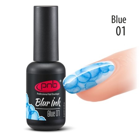 Аква-чернила для дизайна ногтей 01 Голубые PNB 4мл