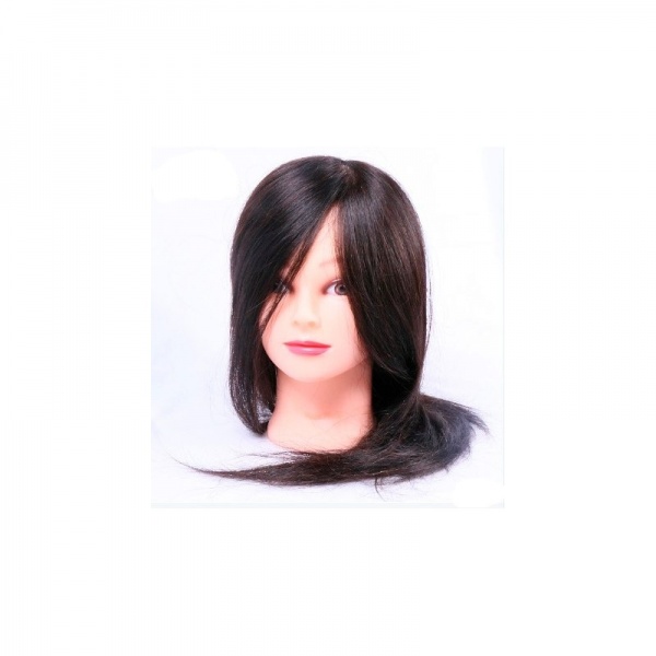 Голова учебная "Арина" 100% человеческие волосы азиатского типа 50-55см