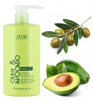 Питательная маска для волос с маслами авокадо и олива 750мл / KAPOUS Studio