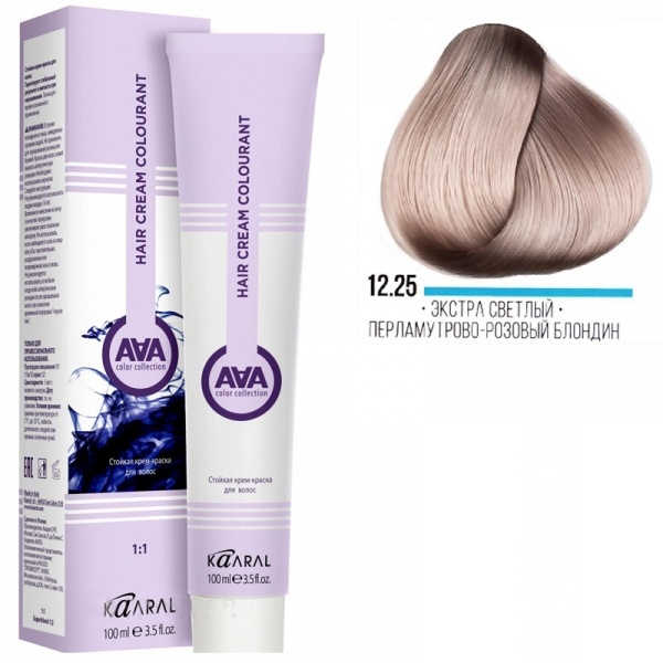 Крем-краска для волос ААА 12.25 Экстра светлый перламутрово-розовый блондин 100мл
