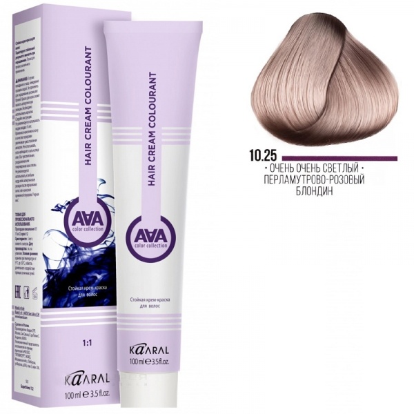 Крем-краска для волос ААА 10.25 Очень-очень светлый перламутрово-розовый блондин 100мл
