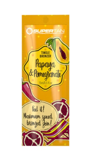 Papaya&Pomegranate 15мл Горячий бронзатор с тингл-эффектом, коллагеном и экстрактом кофеина