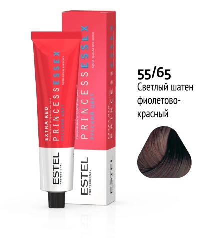 Краска д/волос ESTEL PRINCESS ESSEX EXTRA RED 55/65 Светлый шатен фиолетово-красный 60мл