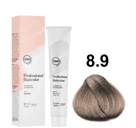 Краситель для волос PERMANENT HAIRCOLOR 360 8.9 Светлый блондин сандрэ 100мл