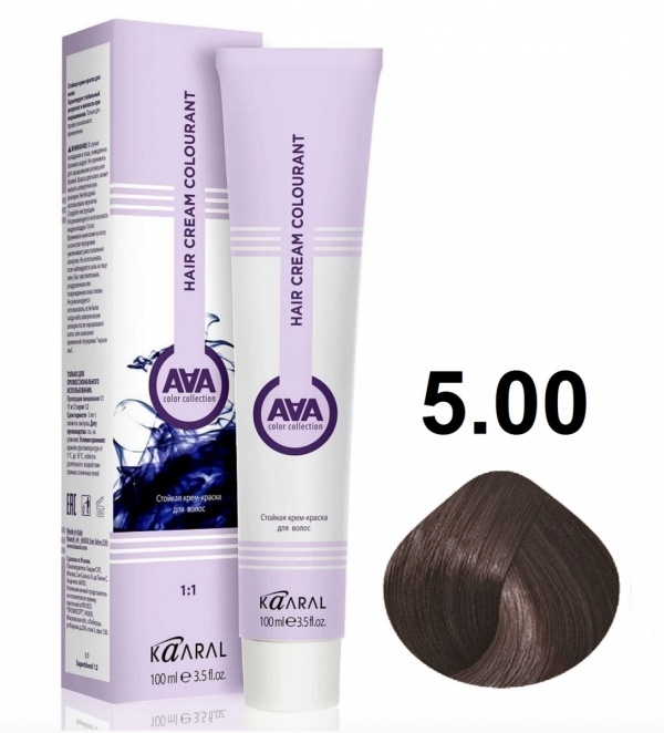 Крем-краска для волос ААА 5.00 Светлый каштан интенсивный натуральный 100мл