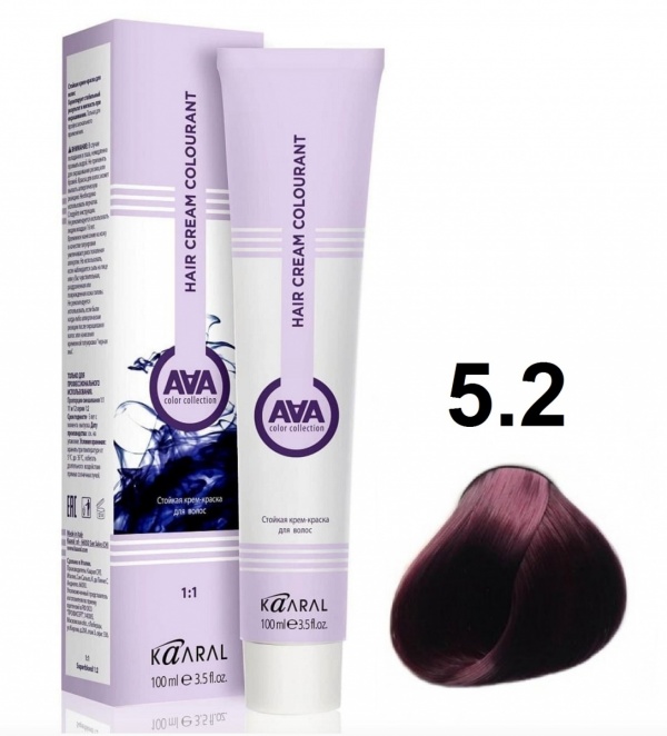 Крем-краска для волос ААА 5.2 Светлый фиолетовый каштан 100мл