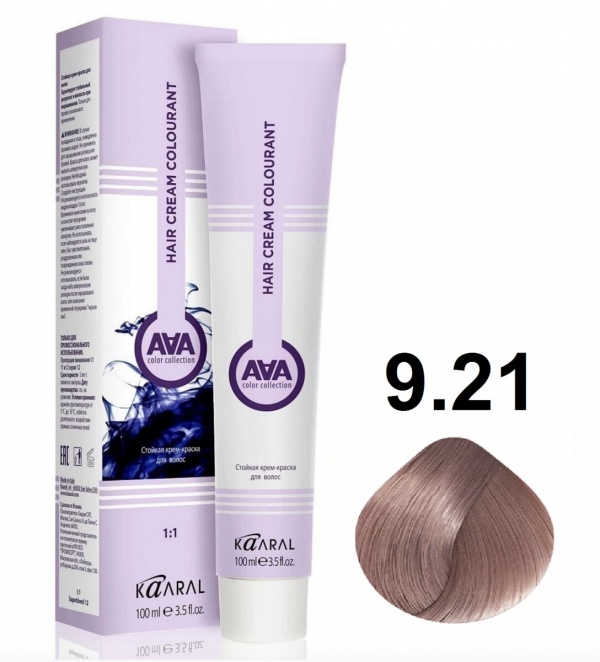 Крем-краска для волос ААА 9.21 Очень светлый блондин фиолетово-пепельный 100мл