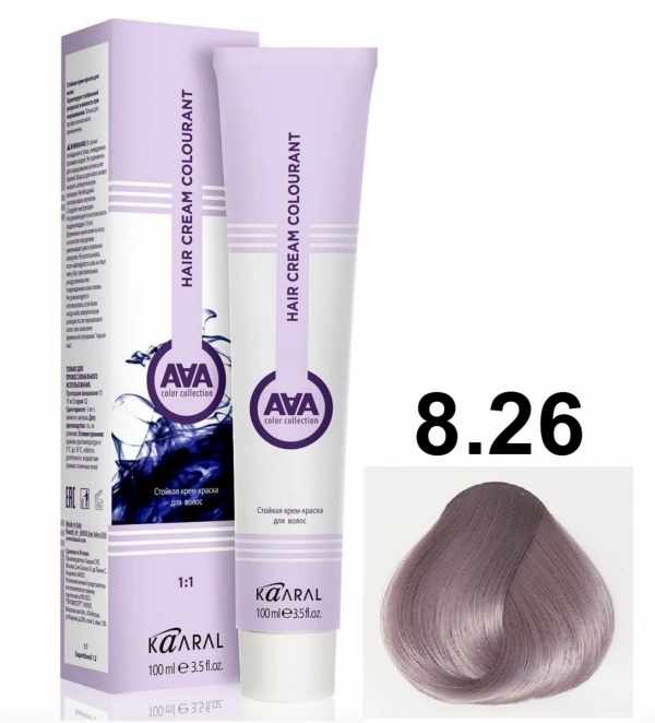 Крем-краска для волос ААА 8.26 Светлый блондин фиолетово-розовый 100мл