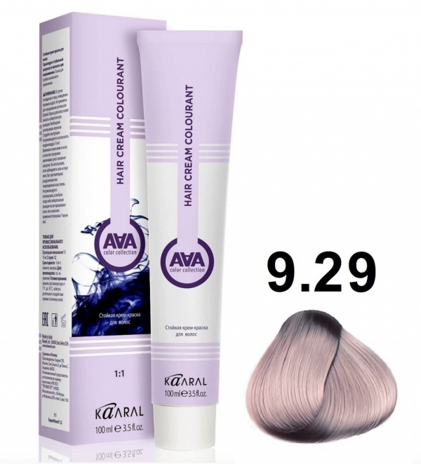 Крем-краска для волос ААА 9.29 Очень светлый блондин фиолетовый сандрэ 100мл