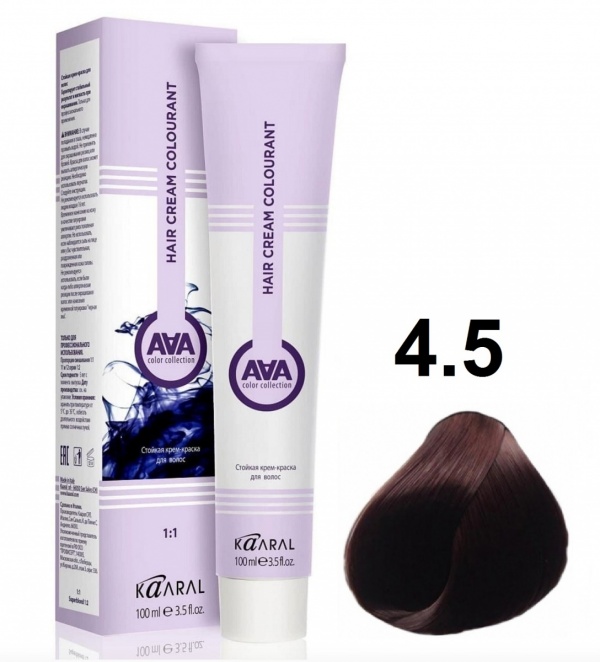 Крем-краска для волос ААА 4.5 Махагоновый каштан 100мл