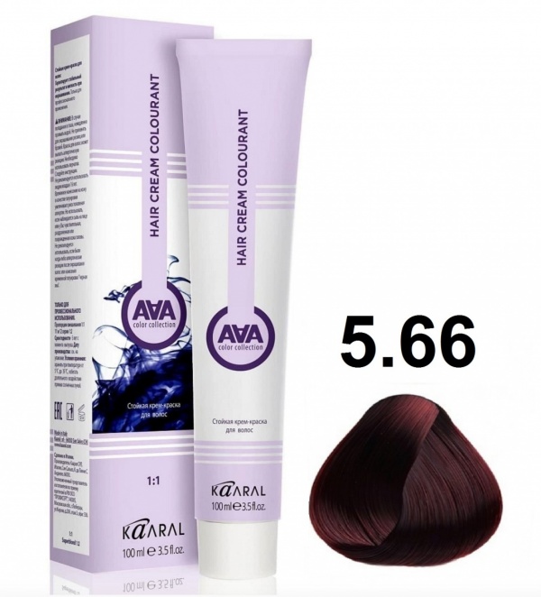 Крем-краска для волос ААА 5.66 Светлый глубокий красный каштан 100мл