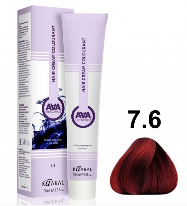 Крем-краска для волос ААА 7.6 Красный блондин 100мл