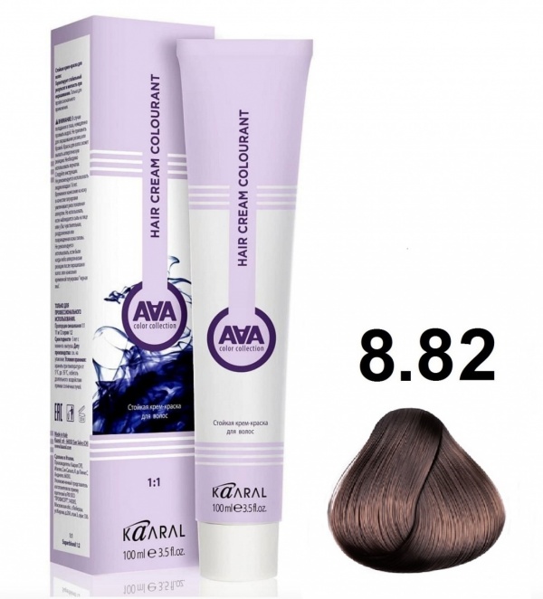 Крем-краска для волос ААА 8.82 Светлый блондин бежево-фиолетовый 100мл