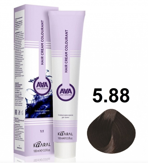 Крем-краска для волос ААА 5.88 Светлый каштан интенсивный шоколадный 100мл