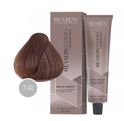 Краситель для волос REVLONISSIMO Colorsmetique 7.41 Блондин медно-пепельный 60мл