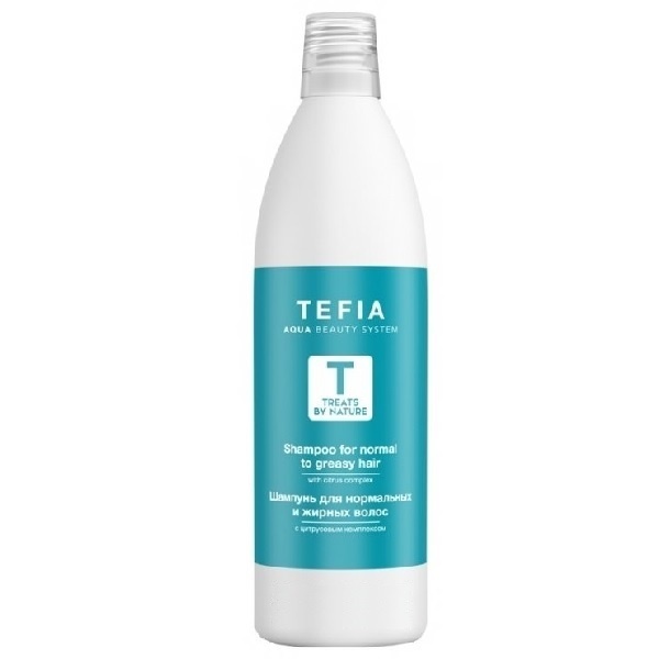 Шампунь для нормальных и жирных волос с цитрусовым комплексом SLS и SLES 1000мл / TEFIA